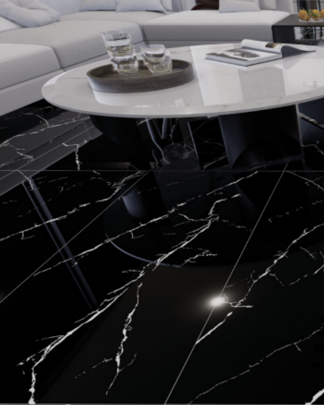 Porcelanato Sarah Black High Gloss 60x120