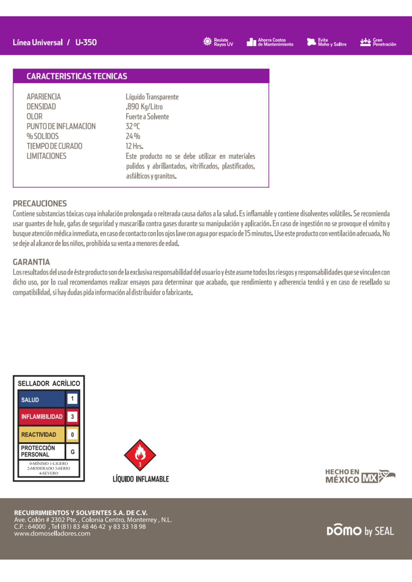 Sellador Domo Barniz Universal (Et. Morado)