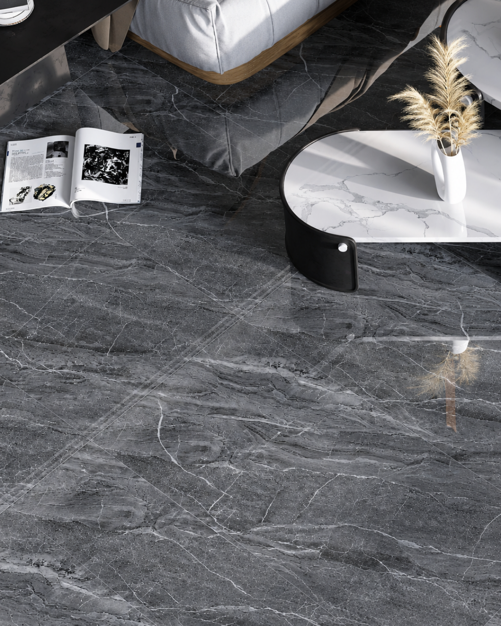 Porcelanato Nazas Mármol Obs Brillado 60x120
