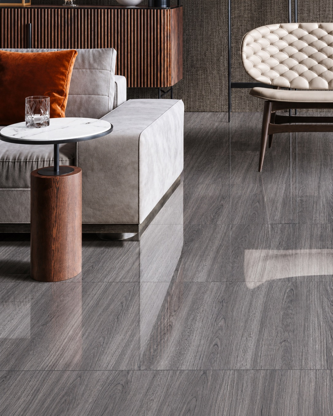 Porcelanato Pori Gris Brillado 60x60