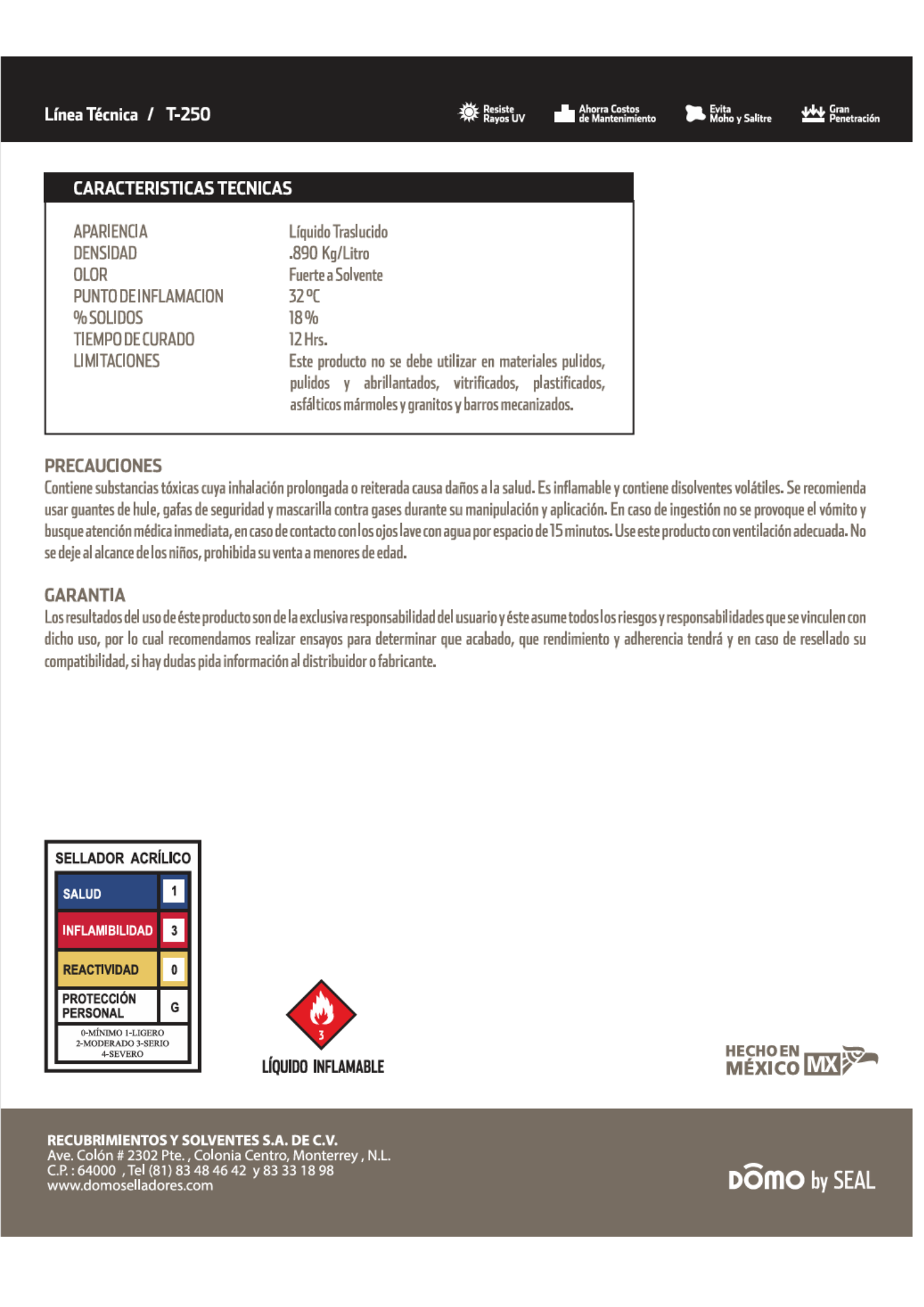Sellador Domo Barniz de Uso General (Et. Negra)